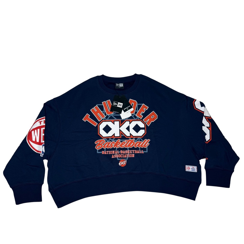New Era Oklahoma City Thunder OKC Cropped Sweatshirt Women's M NBA NWT - Picture 10 of 10
